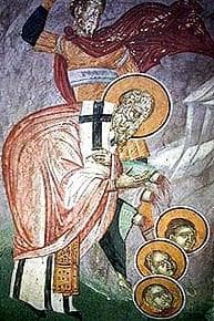 18Th Century Fresco of The Martyrdom of Saint Babylas of Antioch Artist Unknown