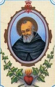 Detail From An Antique Italian Holy Card of Saint Bartholomew Degli Amaidei By Bertelli