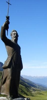Detail of A Photo of A Statue of Saint Bernard That Stands At Little Saint Bernard Pass An Area of The Alps Between France And Italy Taken On 19 July 2006 By Vberger
