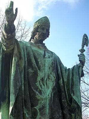 Detail of A Statue of Saint Bernward of Hildesheim Artist Unknown Hildesheim Domhof Germany Photographed On 24 February 2009 By Rabanus Flavus