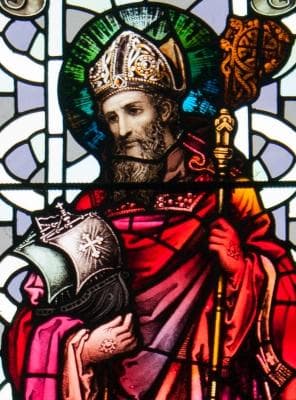 Detail of A Stained Glass Window of Saint Brendan The Navigator Date Unknown Artist Unknown Church of Saint James Glenleigh Kerry Ireland Photographed On 9 September 2012 By Andreas F Borchert