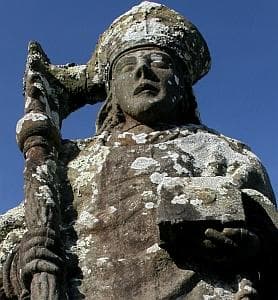 Detail of A Statue of Saint Budoc Sculptor Unknown Photo Taken On 15 February 2009 In Trégarvan Brittany France By Freh Dhennin