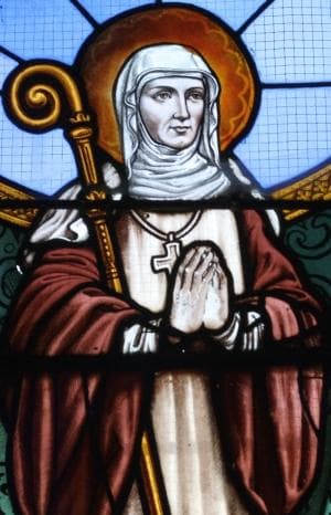 Detail of A Stained Glass Window of Saint Burgundofara Date Unknown Artist Unknown Church of SaintSulpice La CelleSurMorin SeineEtMarne IleDeFrance France Photographed On 10 August 2012 By Gfreihalter