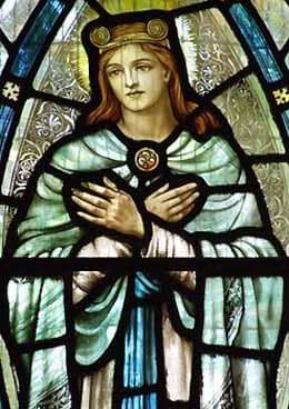 Detail of A Stained Glass Window of Saint Canna Verch Tewdr Marw Date And Artist Unknown