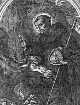 Detail of An Antique Italian Holy Card of Saint Carileffo Date And Artist Unknown