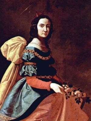 Detail of A Portrait of Saint Casilda of Toledo By Francisco De Zurbarán C1640 Museo Del Prado Madrid Spain