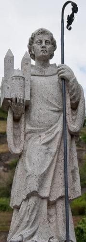Statue of Saint Castor At The Heritage Fountain of Saint Castor TreisKarden RhinelandPalatinate Germany Date And Artist Unknown Photographed On 6 August 2012 By Kaʁstn