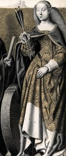 Detail of The Lithograph Saint James The Less And Saint Christina By N J Strixner 1829 Part of The Wellcome Trust United Kingdom