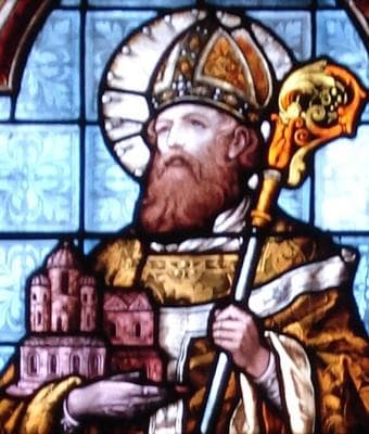 Detail of A Stained Glass Window of Saint Chrodegang of Metz La Chapelle SainteGlossinde De Metz Date Unknown Artisti Unknown Photographed On 16 September 2007 By GraoullyArchimatth