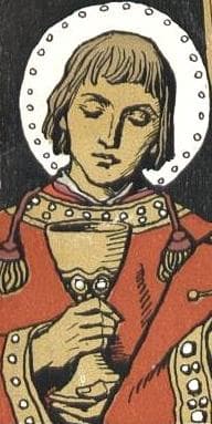 Detail From A Commemorative Event Card Showing Saint Kilian Saint Totnan And Saint Kolonat By Matthäus Schiestl 1907