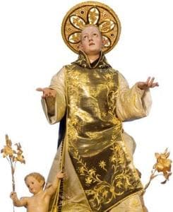 Detail of A Wooden Statue of Saint Saint Conus By Andrea Coming Date Unknown Cathedral of Santa Maria Maggiore Teggiano Italy Photographed On 5 January 2012 By Aldiaz