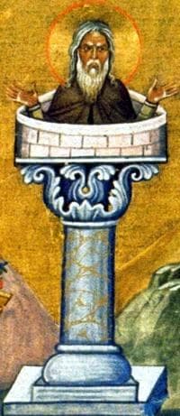 Detail of An Illustration of Saint Daniel The Stylite From The 11Th Century Menologion of Basil