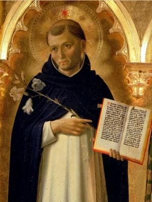 Detail of A Painting of Saint Dominic De Guzman By Fra Angelico 1437 Perugia Altarpiece