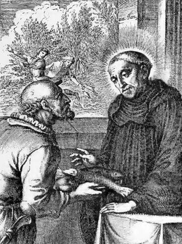 Illustration of Saint Dominic Abbot And Hermit From The Book Saints of The Order of Saint Benedict Designed By Father Amandus Liebhaber