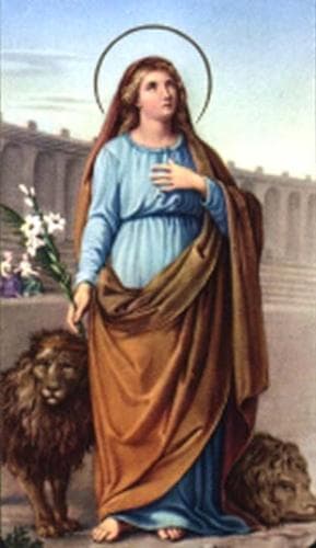 Saint Dominica of Campania Holy Card Date And Artist Unknown