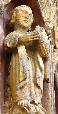 Statue of Saint Edburga On The Church of Stanton Harcourt England Which Houses A 12Th Century Shrine To Edburga Photographed By Father Lawrence Lew Op