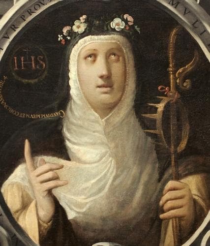 Detail of A Portrait of Santa Edilberga By Joan De Roelas 1602 Sacristy of The Church of San Miguel And San Julian Valladolid Spain Photographed On 7 December 2013