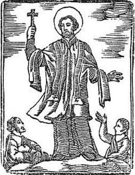 Woodcut of Saint Eusebius of Rome Date And Artist Unknown
