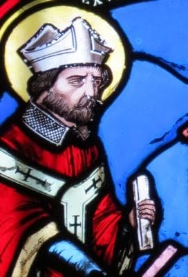 Detail of A Stained Glass Window of Saint Exuperius of Bayeux C1848 Chapel of SaintJulien And SaintExupere Bayeux France Artist Unknown Photographed By Giogo On 16 August 2012