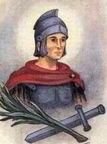 Detail of A Saint Faustus of Milan Holy Card By Bertoni Date Unknown