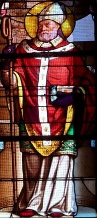 Detail of Stained Glass Window of Saint Faustus of Riez Date Unknown Artist Unknown Church of NotreDame De LAssomption Riez France Photographed On 22 September 2011 By Reinhardhauke