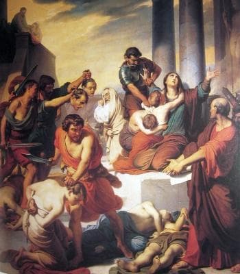 The Painting The Martyrdom of Saint Felicity And Her Seven Sons Francesco Coghetti 19Th Century Parish Church In Ranica Bergamo Italy Photographed On 15 December 2007 By Ago76