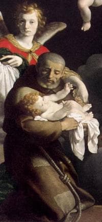 Detail of The Painting The Vision of St Felix of Cantalice By Carlo Ceresa 1644 Church of San Giorgio Martire Nese Italy Web Gallery of Art