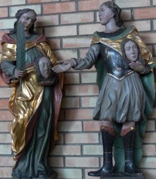 Statues of Saint Felix of Zurich And Saint Regula of Zurich Date Unknown Artist Unknown Catholic Parish Church of Saint Felix And Regula Zogenweiler Horgenzell Ravensburg Germany Photographed In August 2008 By Andreas Praefcke