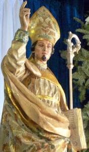 Statue of Saint Fulgentius of Ecija 18Th Century By Francisco Salzillo Church In Cartagena Spain