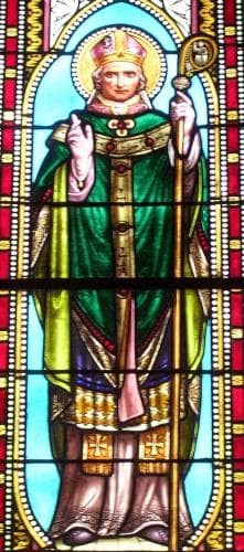 Detail of A Stained Glass Window of Saint Galactoire Date And Artist Unknown Church of Our Lady of The Assumption MimizanBourg Landes France Photographed By Jibi44