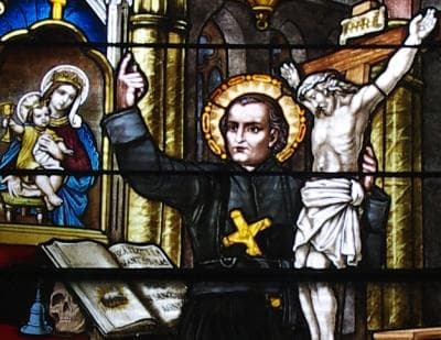 Detail of A Stained Glass Window of Saint Gaspar Del Bufalo Preaching A Mission Date Unknown Artist Unknown Nave Saint Henry Catholic Church Saint Henry Ohio Photographed On 22 December 2013 By Nheyob