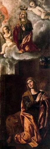 Detail of A Painting of The Martyrdom of Saint Glyzeria By J J Espinoza Date Unknown