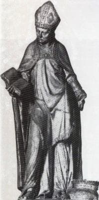 Statue of Saint Goéry With The Crown of The Counts of Aquitaine At His Feet 18Th Century Artist Unknown Church of SaintMaurice DÉpinal Vosges France