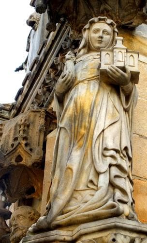 Statue of Saint Hedwig of Andechs Western Facade of The Cathedral of Saint John The Baptist Wroclaw Poland Date And Sculptor Unknown Photographed On 4 September 2017 By Aw58