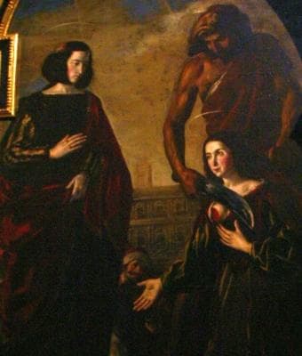 Detail From The 17Th Century Painting The Martyrdom of Saints Centola And Helen By Juan Ruiz Cathedral of Burgos Spain Photographed On 27 January 2013 By José Luiz Bernardes Ribeiro