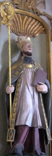 Statue of Saint Hermeland Date Unknown Artist Unknown Church of SaintHermeland De Sottevast Manche Brittany France Photographed On 1 August 2013 By Xfigpower