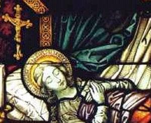 Detail From A Stained Glass Window In The Chapel At Herzfeld Depicting The Death of Saint Ida Artist Unknown Photographer Unknown