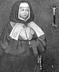 Detail From An Antique French Holy Card of Saint Jeanne of The Cross Delanoue Artist Unknown