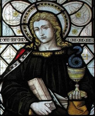 Detail of A Stained Glass Window of Saint John The Apostle Date And Artist Unknown Church of Saint George Castle Way Hanworth England Photographed On 10 December 2004 By John Salmon Swipe From Wikimedia Commons