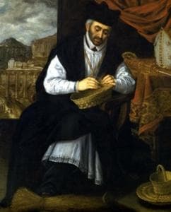 Detail of A Painting of Saint Julian of Cuenca By Eugenio Cajes C1600