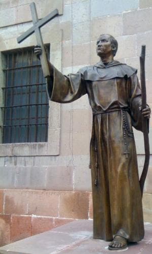 Bronze Sculpture of Saint Junipero Serra By Ill Cubo Creations 17 September 2015 In Front of The Diocesan Curia Santiago De Queretaro Mexico Photographed On 17 November 2016 By Mizael Contreras