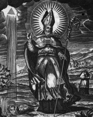 An Engraving of Saint Laureano 1758 By Fray Diego Tello Lasso De La Vega From The Book San Laureano Obispo Y Martir