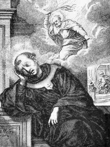 Illustration of Saint Laurence Archbishop From The Book Saints of The Order of Saint Benedict Designed By Father Amandus Liebhaber