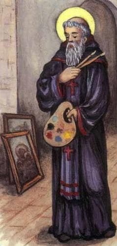 Detail of An Antique Holy Card of Saint Lazarus Zographos By Bertoni Date Unknown