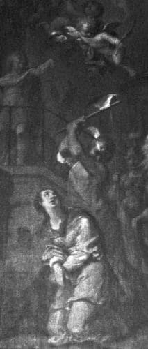 Detail of The Painting Beheading of Saint Libaire By J De Senemont C1777 Church of SainteLibaire Rambervillers Vosges France Photographed On 6 May 2011 JiElle