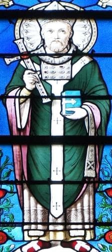 Detail of A Stained Glass Window of Saint Loup De Soissons Date And Artist Unknown Church SaintPierre SaintPaul Epernay France Photographed On 6 August 2013 By GGaritan