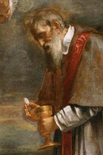 Detail of The Painting Saint Macarius of Ghent Giving Aid To Plague Victims By Jacob Van Oost The Younger 1673 The Painting Is In The Louvre Museum In Paris France The Image Was