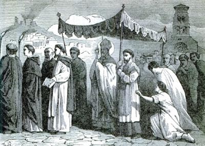 Illustration of Saint Mammertus Archbishop From Pictorial Lives of The Saints