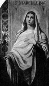 Detail of A Saint Marcellina Holy Card Date And Artist Unknown