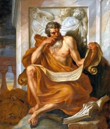 Oil On Canvas Painting of Saint Mark The Evangelist By Godfried Maes Between 1664 And 1700 Currently Kerk OLVrouw Van Goede Hoop Vilvoorde Belgium